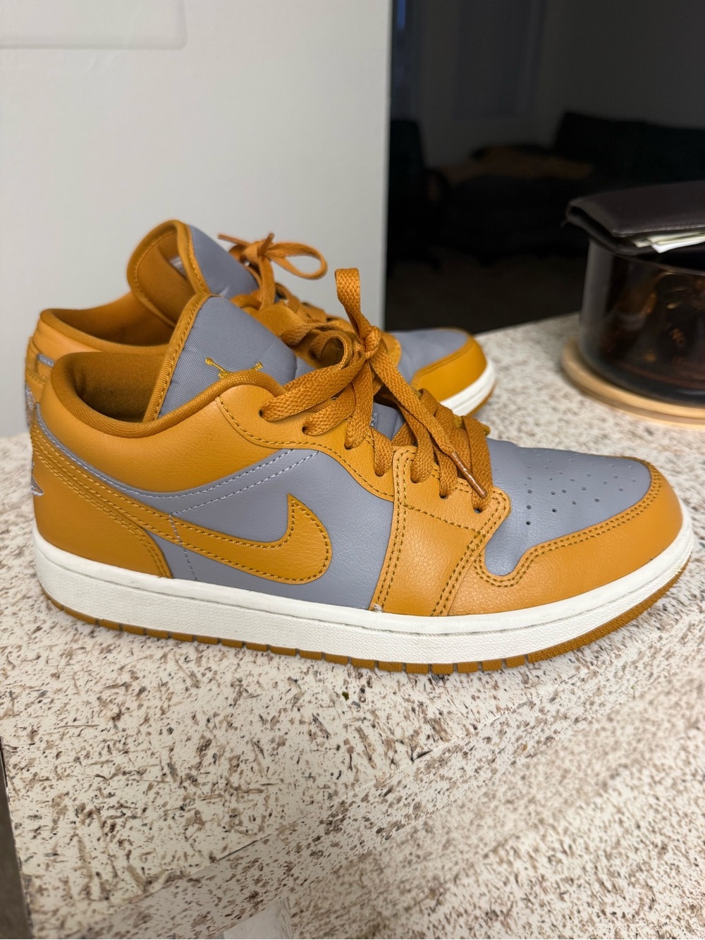 Jordan Men’s Low-Top Sneakers in Tan and Gray